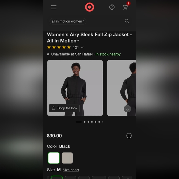 Women's All in Motion Airy Sleek Full Zip Jacket Black Medium - Picture 7 of 7